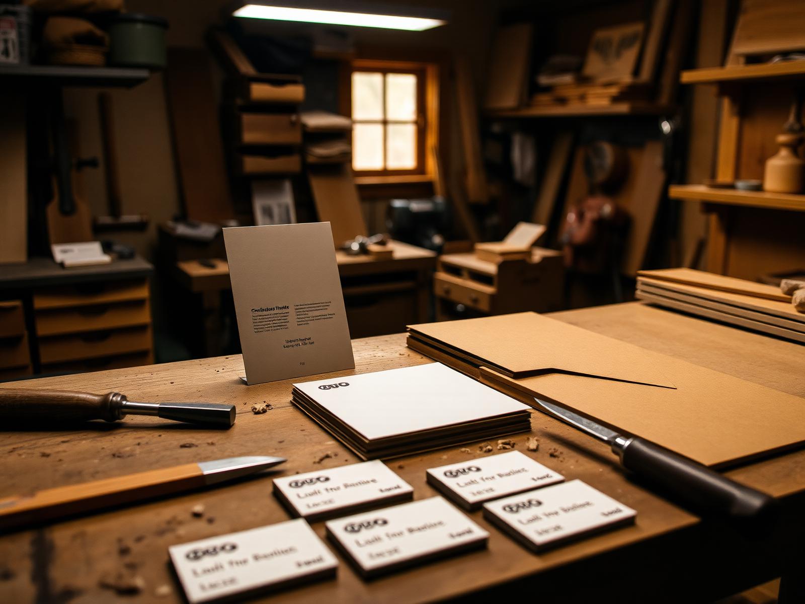 Cancelleria nello studio di falegnameria
