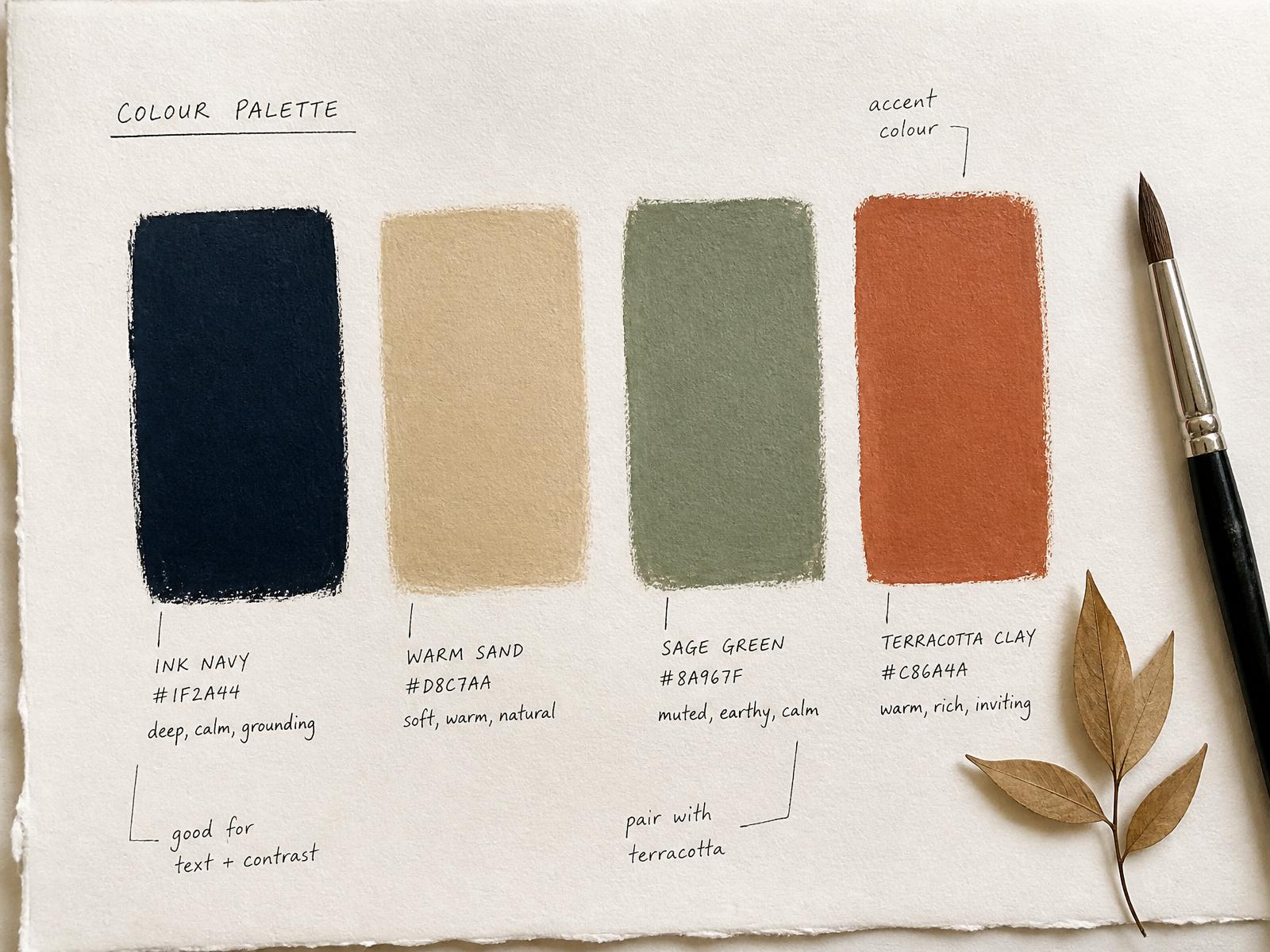 Tavola della palette colori dipinta a mano
