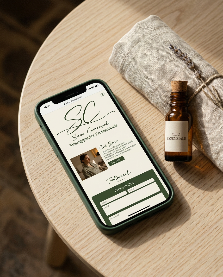 Anteprima del sito di Sara Comensoli su smartphone