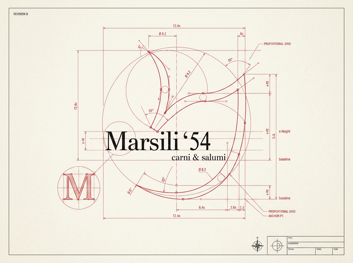 Costruzione del logo — Marsili 54